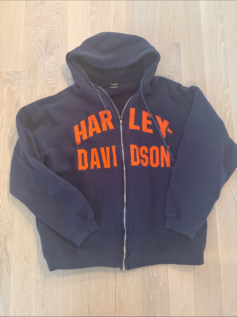 Harley-Davidson Navy and Orange Full-Zip Hoodie